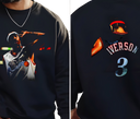 Men's Allen Iverson The Answer Sweatshirt - Adult wearing NBA All-Star vintage basketball hoodie