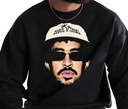 Reggaeton Bunny Crewneck – Vintage Music Shirt, Urban Rabbit Streetwear, Latin Dance Merch, T-Shirts, Long Sleeves & Sweatshirts for Fans