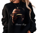 Burna Boy The African Giant Crewneck - Side Portrait Sweatshirt - Cursive Name Design - Cozy Afrobeats Merch