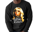 Men's Billie Eilish Rare Music Black Long Sleeve - Adult wearing retro streetwear performance shirt