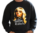 Men's Billie Eilish Rare Music Black Sweatshirt - Adult wearing retro streetwear hoodie