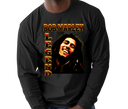 Men's Bob Marley Legend Black Long Sleeve - Adult wearing 90s reggae performance shirt