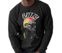 Men's Chris Brown Vintage Black Long Sleeve - Adult wearing retro concert performance shirt