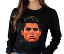 Young Cristiano Ronaldo CR7 Long Sleeve – Vintage Soccer Portrait, Football Legend Retro Shirt, GOAT Athlete Merch, T-Shirts, Long Sleeves & Sweatshirts for Fans