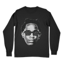 Men's Free Thug Black Long Sleeve - Adult wearing hip hop activist performance wear