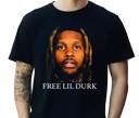 Men's Free Lil Durk Mug Shot Tee - Adult wearing rare drill hip hop streetwear