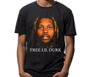 Youth Free Lil Durk Mug Shot Tee - Teen wearing vintage rap streetwear
