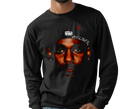 Man wearing Kendrick 90s Long Sleeve – Retro Rap Street Style