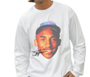 Man wearing Kobe Draft Day White  Long Sleeve – 90s NBA Draft Combine Style