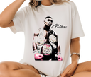 Woman styling Tyson 'Iron Mike' White Tee – Feminine Fight Night Look