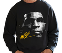 Man wearing Mike Tyson Vintage Black Sweatshirt – 80s Knockout Style