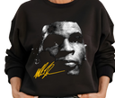 Woman styling Mike Tyson Vintage Black Sweatshirt – Feminine Boxing Vibes