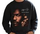 Man wearing MJ '6 Rings' Sweatshirt – Oversized 90s Swagger