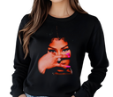Woman styling Nicki Minaj Black Long Sleeve – Y2K Rap Fashion