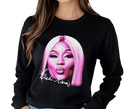 Women's Nicki Minaj Trendy Hip-Hop Long Sleeve - Female wearing unisex rap concert wear