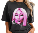 Women's Nicki Minaj Trendy Hip-Hop Tee - Female wearing unisex rap concert merch