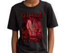 Vintage Scarface movie graphic tee featuring 'The World Is Yours' slogan in retro style