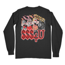Abstract urban back print on Drake PND SSS4U long sleeve shirt with retro typography and minimalist artwork
