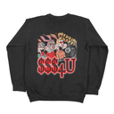 Minimalist back design on Drake PND SSS4U crewneck sweatshirt featuring subtle distressed artwork and text