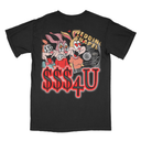 Drake PND SSS4U Tour back print featuring bold retro typography and abstract artwork on streetwear t-shirt