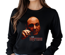 Women's Sopranos Long Sleeve – Female wearing Tony Soprano quote TV show tee – Fitted mobster fan wear