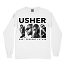 Usher Past Present Future White White Long Sleeve - Premium R&B tour shirt celebrating three decades of hits