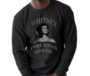 Men's Whitney Houston 90s Long Sleeve - Adult wearing retro pop performance streetwear