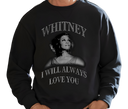 Men's Whitney Houston 90s Sweatshirt - Adult wearing oversized retro pop loungewear