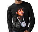 NBA YoungBoy Concert Long Sleeve - Top Pain Tour Style LS - Rap Festival Wear - Vintage Portrait Pullover