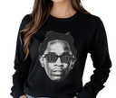 Women's Free Thug Black Long Sleeve - Female wearing unisex rap awareness streetwear