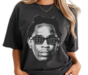 Women's Free Thug Black Tee - Female wearing unisex hip hop awareness streetwear