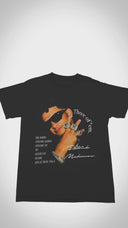 Patrick Mahomes Kansas City Chiefs '3 Rings' T-shirt - Close-up video shows heavyweight 100% cotton, distressed Super Bowl LVIII graphics, and championship gold stitching for die-hard fans.