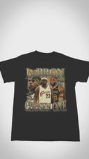 Vintage LeBron James 'The Chosen One' T-shirt - Close-up video shows distressed 2002 St. Vincent-St. Mary's graphics, cracked 'Sports Illustrated' text, and heavyweight cotton for hardcore collectors.